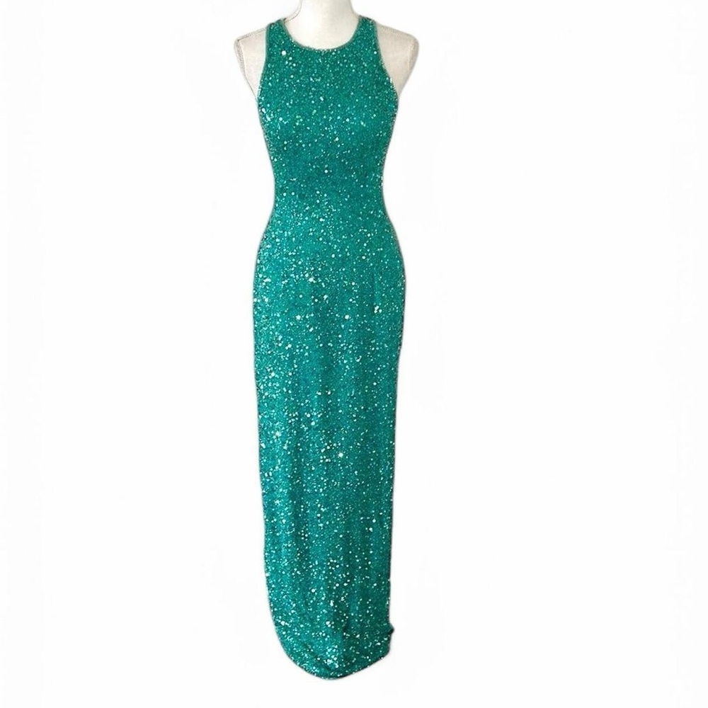 Scala Silk Beaded Prom Dress